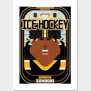 Ice Hockey Black and Yellow - Boardie Zamboni - Aretha version. Posters and Art